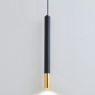 1-Light Hanging Ceiling Lights Contemporary Style Tube Shape Metal Pendant Lighting