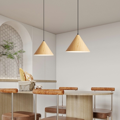 1-Light Hanging Ceiling Lights Simplistic Style Cone Shape Metal Pendant Lamps