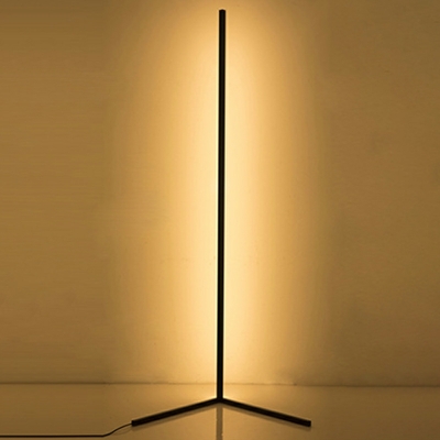 1-Light Standing Lamps Contemporary Style Linear Shape Metal Floor Lights