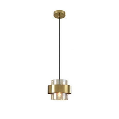 1-Light Suspension Light Contemporary Style Cylinser Shape Metal Hanging Pendant Lights