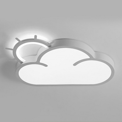 2-Light Flush Light Fixtures Kids Style Cloud Shape Metal Ceiling Mounted Light