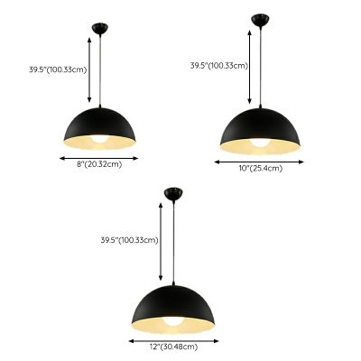 Dome Hanging Ceiling Light Modern Style Metal Ceiling Lamps for Living Room