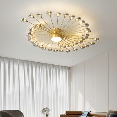 Flush Mount Lamps Contemporary Style Glass Led Flush Mount for Living Room