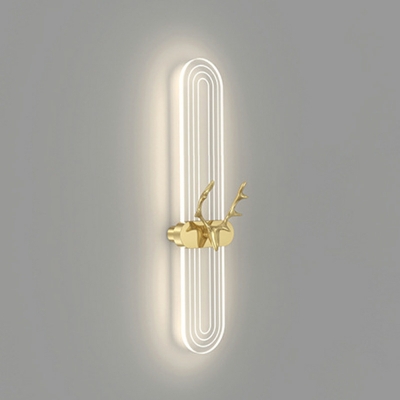 Oval Wall Light Modern Style Acrylic Wall Lighting Fixtures for Bedroom