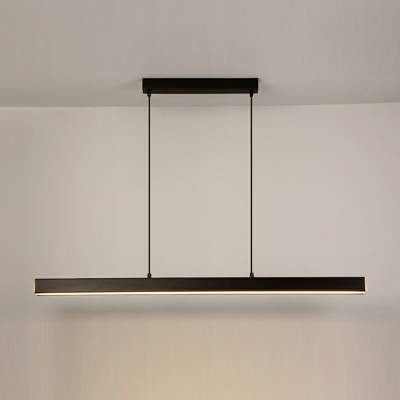 1 Light Ceiling Pendant Light Modern Style Linear Shape Metal Hanging Lamp Kit