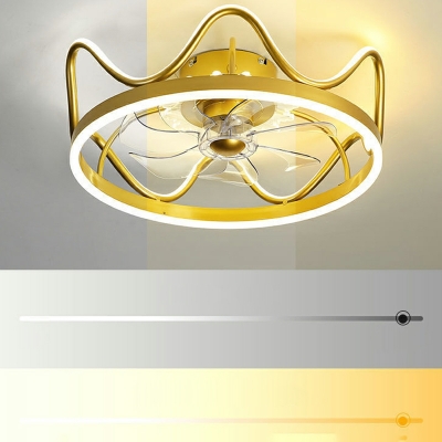 1-Light Flush Mount Lamp Kids Style Crown Shape Metal Ceiling Mounted Fixture
