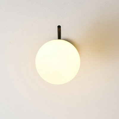 1-Light Sconce Lights Modern Style Glass Globe Shade Wall Mounted Lamps