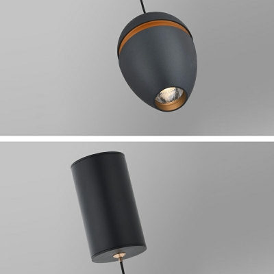 1-Light Suspension Pendant Modern Style Ovel Shape Metal Pendant Lighting