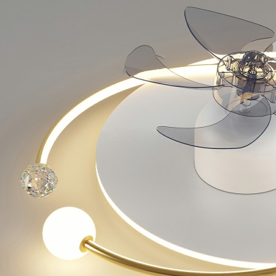 Acrylic Shade Modern Flush Mount Fan Geometric Shape Fan Lighting