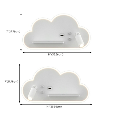 Cloud Sconce Light Fixture Modern Style Acrylic Wall Lighting Fixtures for Living Room