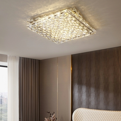 Flush Mount Ceiling Light Modern Style Crystal Flush Light for Living Room