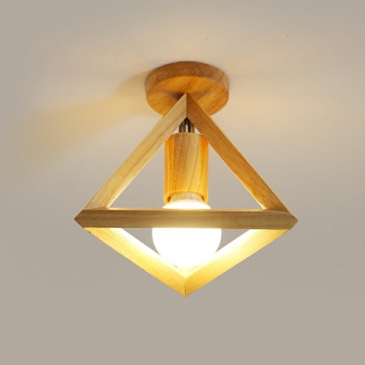 Minimalistic Geometric Semi Flush Ceiling Lights Wood Semi Flush Ceiling Light Fixtures