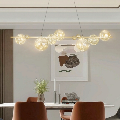 Modern Light Luxury Island Lighting Starry Sky Glass Shade Pendant Light