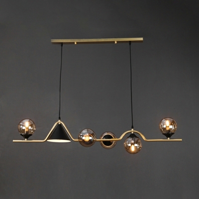 Pendant Lighting Fixtures Post-modern Light Luxury Sphere Shade Metal Hanging Island Lights