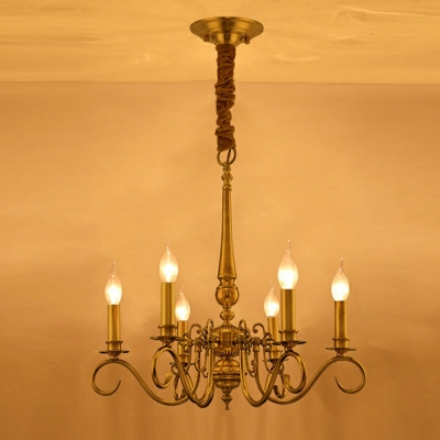 Traditional Candle Pendant Lighting Fixtures Metal Chandelier Lighting