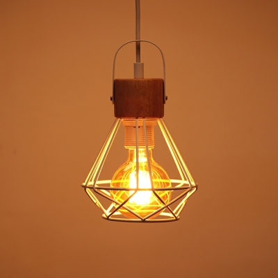 1-Light Pendant Lighting Modern Style Cage Shape Metal Hanging Ceiling Lights