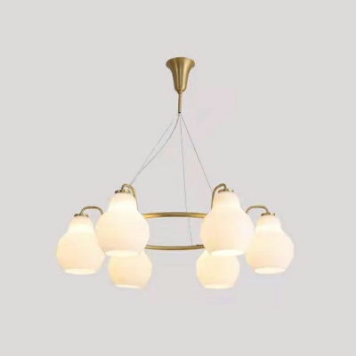 3-Light Chandelier Lights Modernist Style Globe Shape Metal Hanging Ceiling Light
