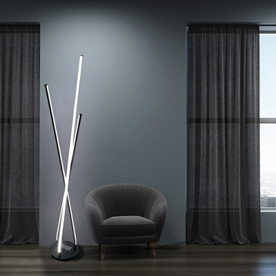 3 Lights Standard Lamps Modern Style Acrylic Floor Lamps for Living Room