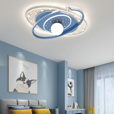 5-Light Flush Mount Lamp Kids Style Universe Shape Metal Ceiling Mounted Fixture