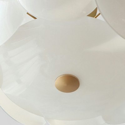 8-Light Semi Flush Light Fixtures Tradtional Style Drum Shape Metal Ceiling Mounted Lights