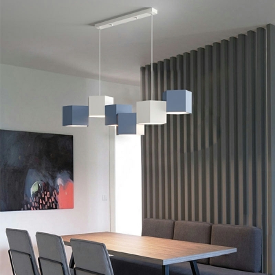 Modern Creative Square Box Island Lights Led Acrylic Suspension Light for Dining Room