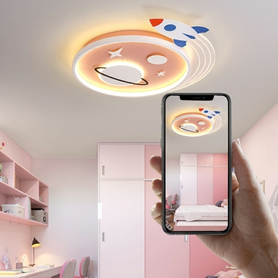 Modern Minimalist Cartoon Fan Light LED Ceiling Fan Light for Children's Room