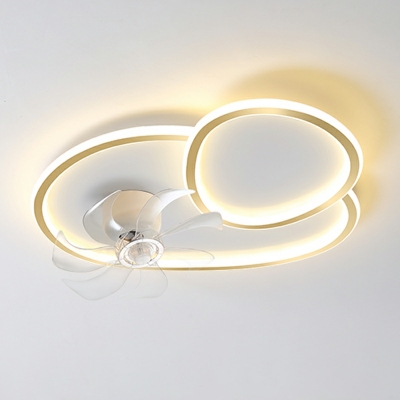 Modern Pebble Shape Flush Ceiling Light Fixtures Acrylic Ceiling Lighting in Remote Control