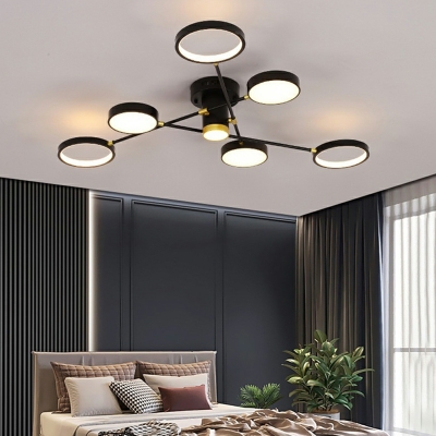 Round Flushmount Modern Style Acrylic Flush-Mount Light Fixture for Bedroom