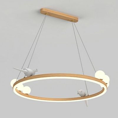 Wheel Wood Chandelier Pendant Light Modern Hanging Ceiling Lights for Living Room
