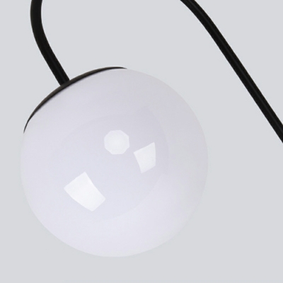 White Glass Ball Floor Light Minimalist 1 Light Standing Floor Lamp with Arch Arm