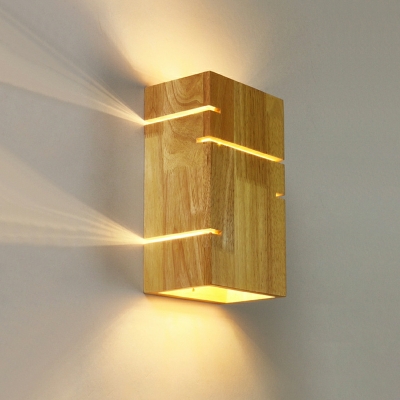 Wood Flush Mount Wall Sconce Modern Sconce Light Fixtures for Bedroom