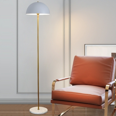 1 Light Dome Floor Lamps Modern Style Metal Standard Lamps for Bedroom
