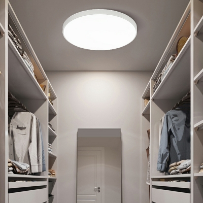 1-Light Flush Chandelier Minimalist Style Round Shape Metal Ceiling Light
