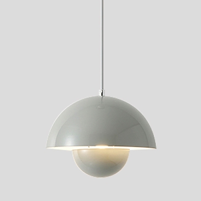 1-Light Hanging Ceiling Lights Modern Style Dome Shape Metal Pendant Lighting