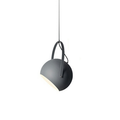 1-Light Macaron Hanging Ceiling Lights Modern Dome Shape Metal Pendant Lighting