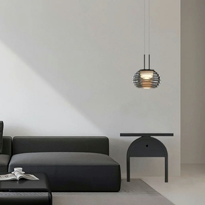 1-Light Pendant Lighting Modern Style Oval Shape Metal Hanging Ceiling Lights