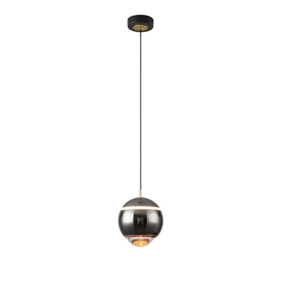 1-Light Suspension Light Contemporary Style Ball Shape Metal Hanging Lamp Kit