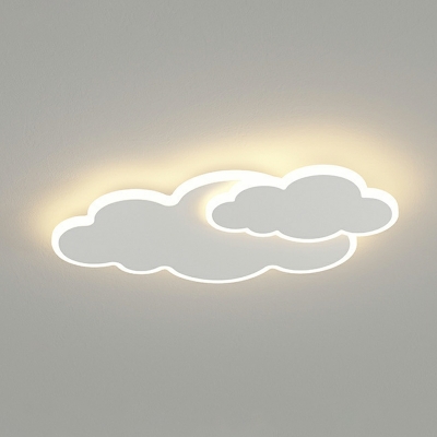2-Light Flush Light Fixtures Kids Style Cloud Shape Metal Ceiling Mounted Lamp