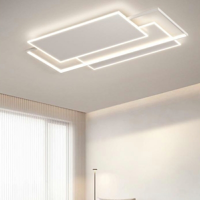 3-Light Flush Light Fixtures Minimalism Style Geometric Shape Metal Ceiling Mounted Lights
