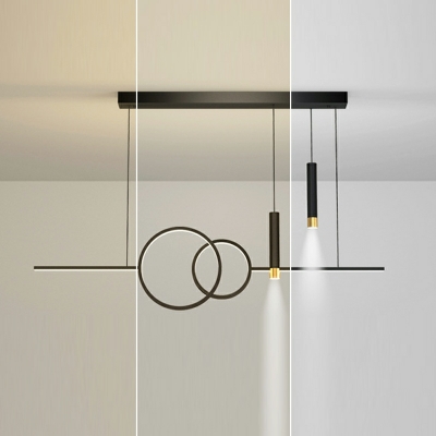 6-Light Ceiling Pendant Light Modern Style Linear Shape Metal Hanging Lamp Kit