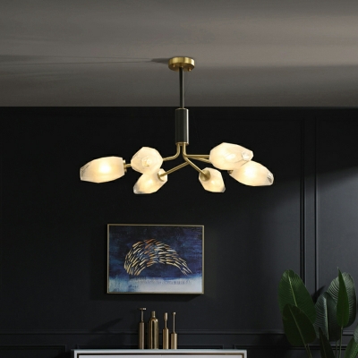 6-Light Chandelier Lights Modernist Style Geometric Shape Metal Hanging Ceiling Light