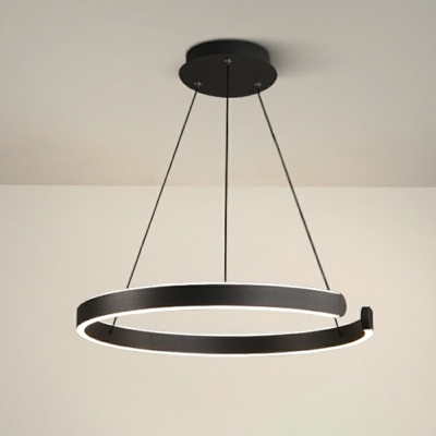 Contemporary Circle Ring Chandelier Lighting Aluminum Linear Chandelier Fixture for Living Room