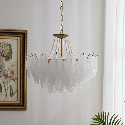 Creative Feather Glass Chandelier Lights Contemporary Light luxury Hanging Ceiling Light