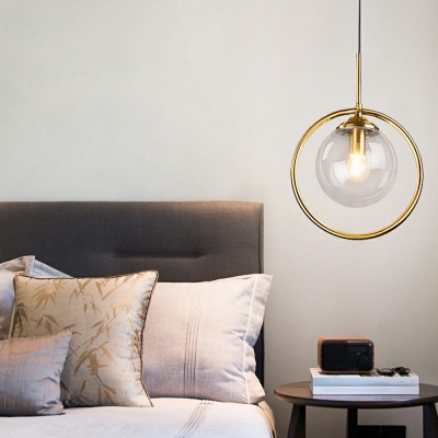 Globe Hanging Lamps Modern Style Glass Pendant Lighting Fixtures for Living Room