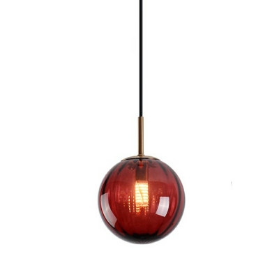Globe Pendant Light Industrial Style Glass Ceiling Lamps for Living Room