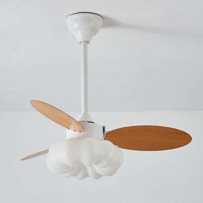 Kid's Room Pumpkin Flushmount Fan Iron and Plastic Ceiling Fan