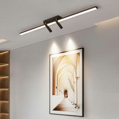 Modern Minimalist Strip LED Ceiling Light LED Ceiling Light with Spotlight