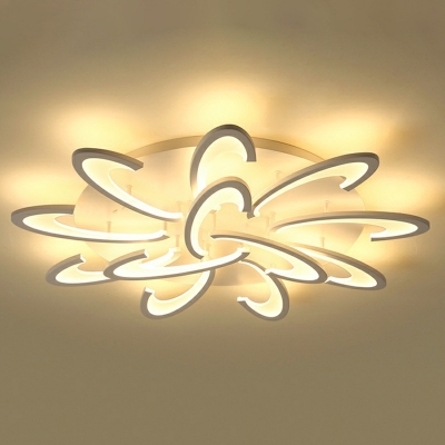 Modern Simple Ceiling Light Acrylic Flower Flush Mount Lighting for Living Room