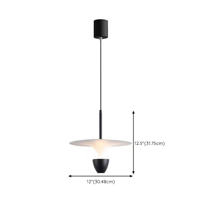 1 Light Hanging Ceiling Lamp Modern Flying Saucer Shape Acrylic Pendant Lighting