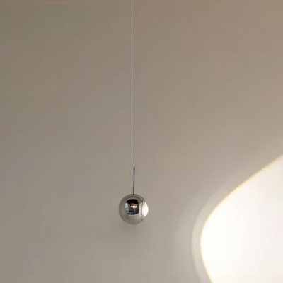 1-Light Hanging Ceiling Lamp Modern Style Ball Shape Metal Pendant Lighting